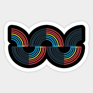 Polyamorous Neon Light Raibow 2 Sticker